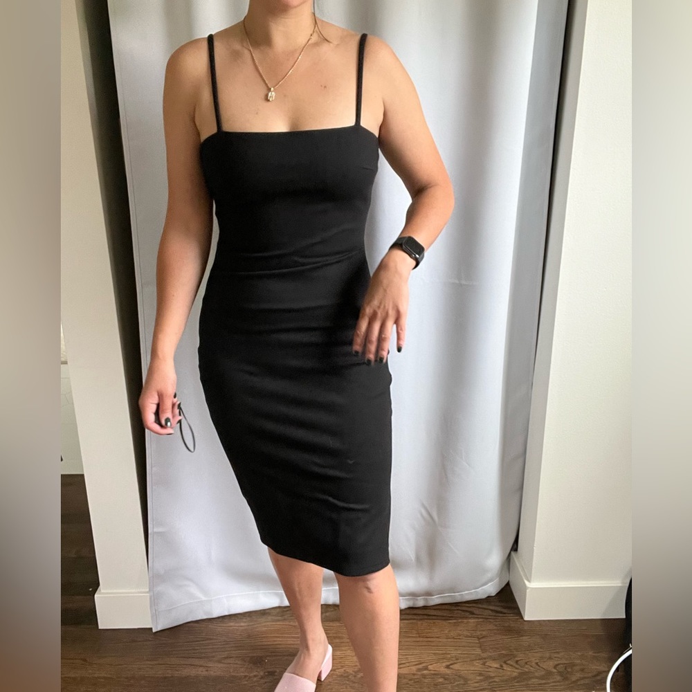 Lulus classic black midi dress